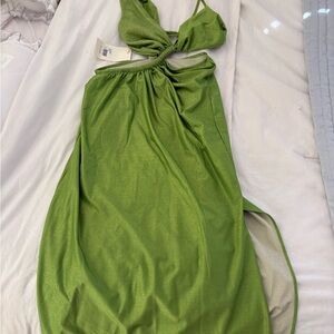 Baobab Green Halter Maxi Dress